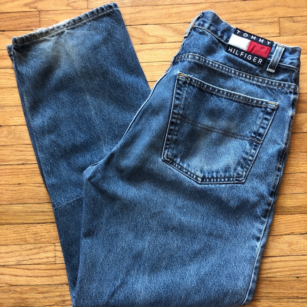 Vintage 90s Tommy Jeans Big Flag Mens Jeans 36x32